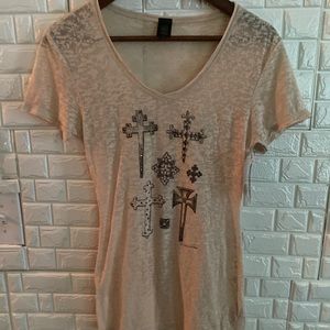NWT Troo  Woman's 4 crosses medium blouse